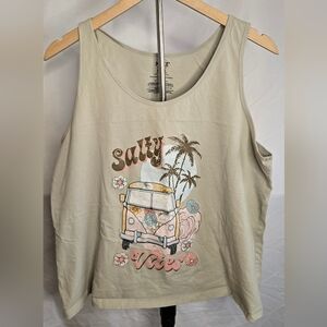 Salty Vibes Beach Tank | Handmade DTF Transfer | Size XL